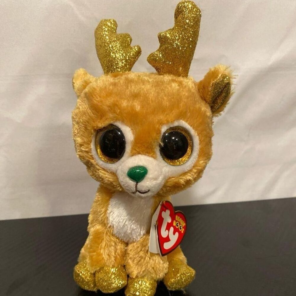 Ty Beanie Boos Glitzy The Christmas Reindeer‎ 6 Inch 2018